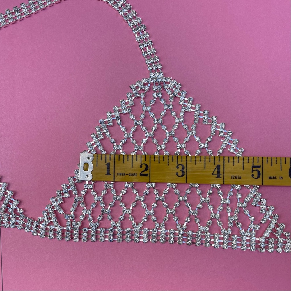 NWT Natasha Couture Rhinestone Bralette Adjustable Size - Picture 7 of 14